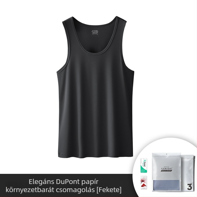 Férfi ujjatlan felső Ice Silk Modalból — vékony anyag, sporthoz