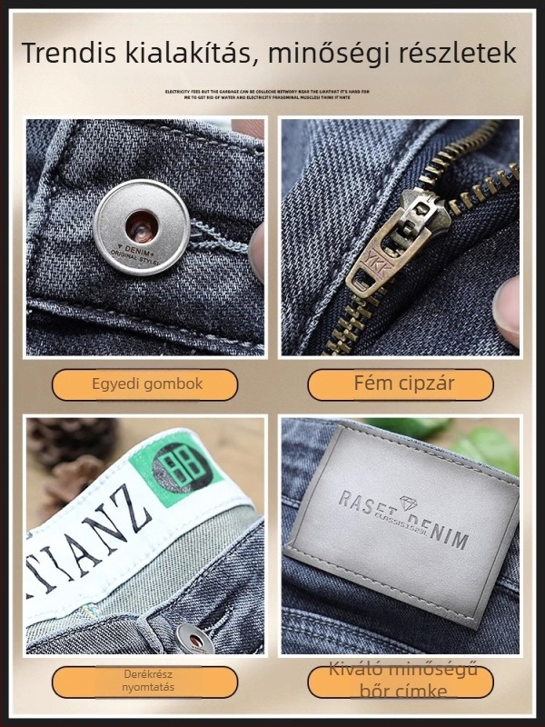 Férfi farmer – tapered szabású, középmagasságú derék, denim rugalmas, Tucano/Woodpecker