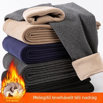 Férfi fleece-sel bélelt termosz nadrág - két rétegű, extra vastag 501–600 g/m2, szélálló, légáteresztő, akril szálból