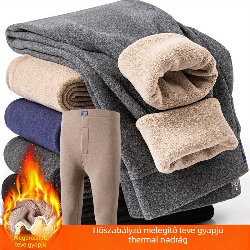 Férfi fleece-sel bélelt termosz nadrág - két rétegű, extra vastag 501–600 g/m2, szélálló, légáteresztő, akril szálból
