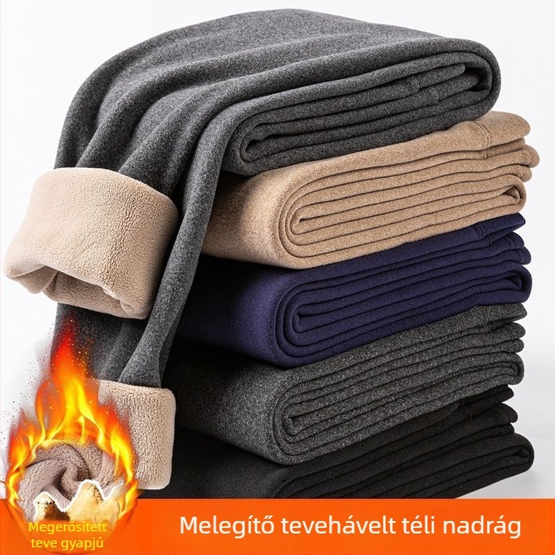 Férfi fleece-sel bélelt termosz nadrág - két rétegű, extra vastag 501–600 g/m2, szélálló, légáteresztő, akril szálból