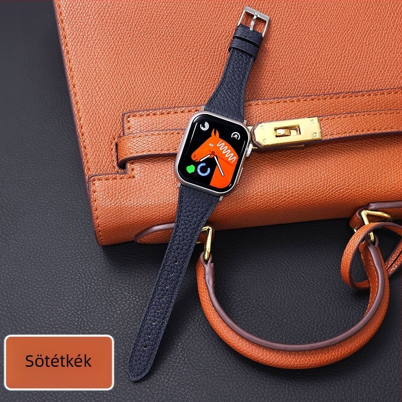 Huawei Fit1/2/3 és Watch4/Pro óraszíj — valódi bőr, lychee-gránát textúra, Lomos, 2025 ősz
