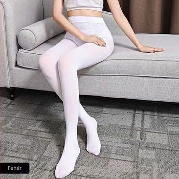 Felnőtt tánc harisnyák, plusz méret, fehér alapszín, tavasz–ősz, nylon