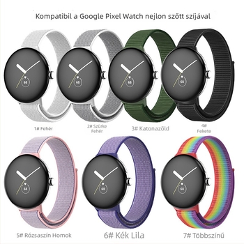 Nylon óraszíj Google Pixel Watch 3-hoz, 45 mm, kötött hurok, univerzális modell