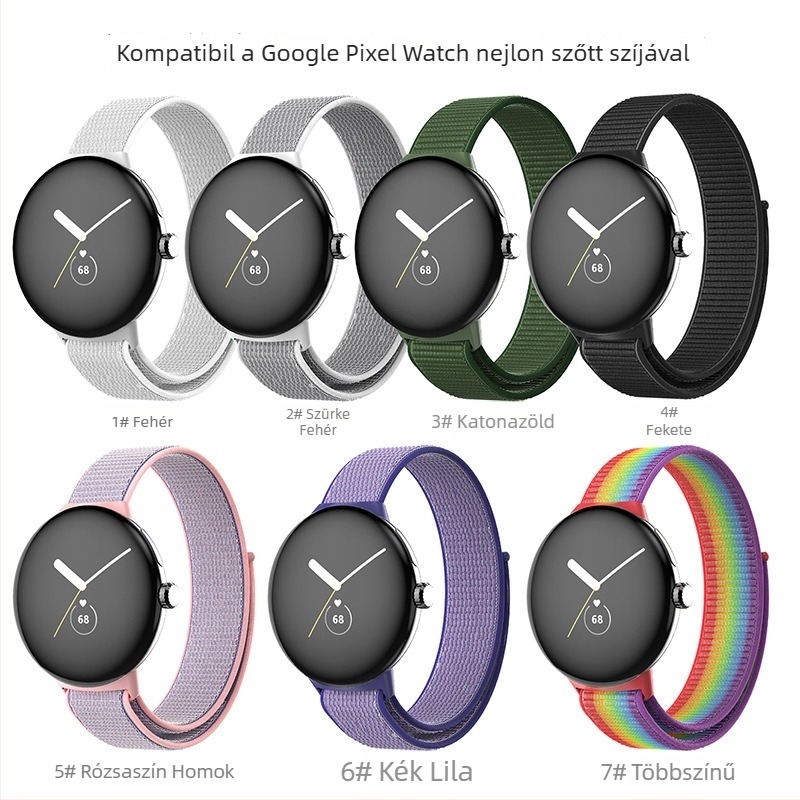 Nylon óraszíj Google Pixel Watch 3-hoz, 45 mm, kötött hurok, univerzális modell