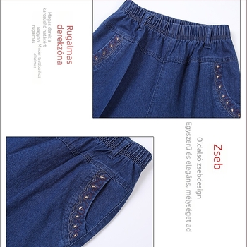 Capri farmer nőknek középkorúak, rugalmas magas derekú, laza egyenes szabás, 95% feletti pamut, mikroelasztikus