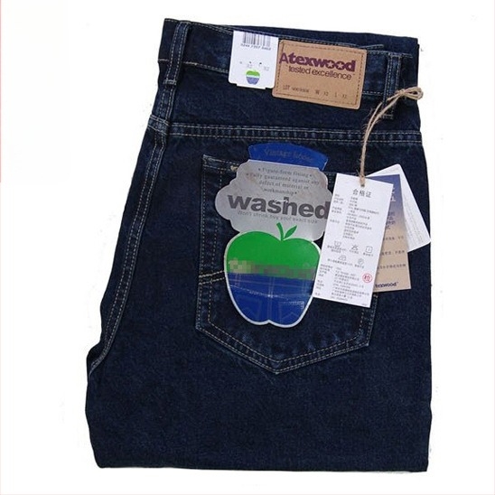 Férfi farmernadrág – egyenes, laza szabás, magas derekú, 100% pamut, vastag téli denim, több zseb