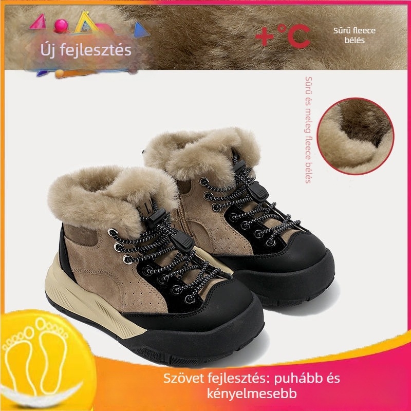 Gyermekek téli bokacsizmái, műbőr felsőrész, pamut szigetelés, 1-3 éveseknek, White Crane