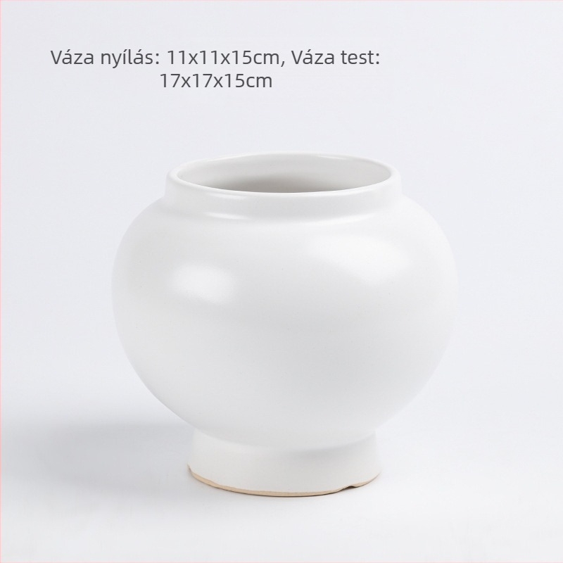 Virágcserép kerámiából, üvegezett, kemencében égetett, modern minimalista stílus