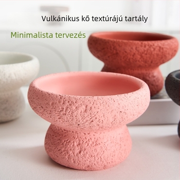 Cement virágcserép asztali használatra, INS stílus, kézzel készített