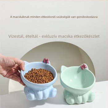 Kaiyue kerámiás macska ételtál, kézi etetés, macskáknak, származás: Chaozhou, Guangdong