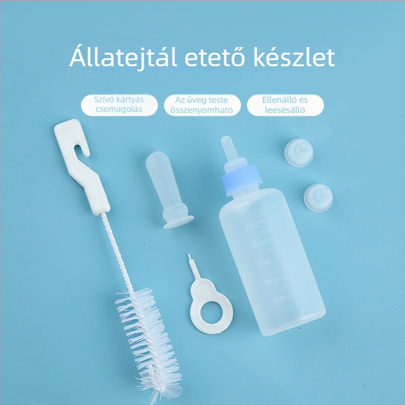 Kisállatok etető cumisüveg készlet — szilikon anyagú, macskák számára, háziállat kellékek