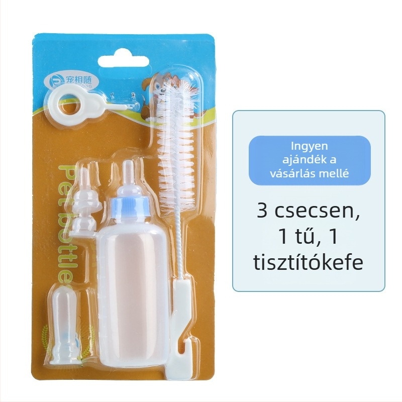 Kisállatok etető cumisüveg készlet — szilikon anyagú, macskák számára, háziállat kellékek
