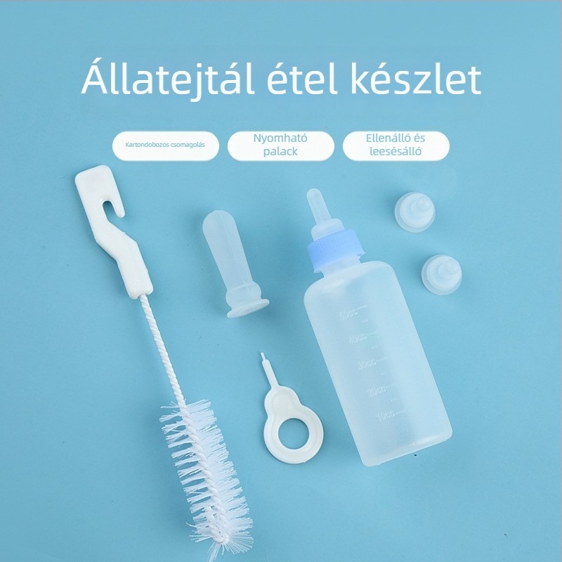 Kisállatok etető cumisüveg készlet — szilikon anyagú, macskák számára, háziállat kellékek