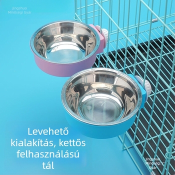 Etető- és itató tál háziállatok számára, rozsdamentes acélból, fix és függő kivitelben, kutyáknak és macskáknak.