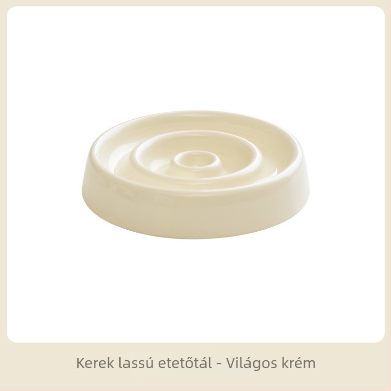 Macska lassú etető tál nyaki támasztékkal és anti-fulladással, fából készült, Xingmi Ceramic