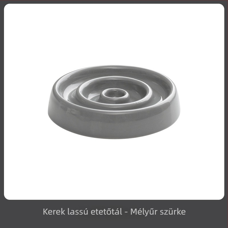 Macska lassú etető tál nyaki támasztékkal és anti-fulladással, fából készült, Xingmi Ceramic