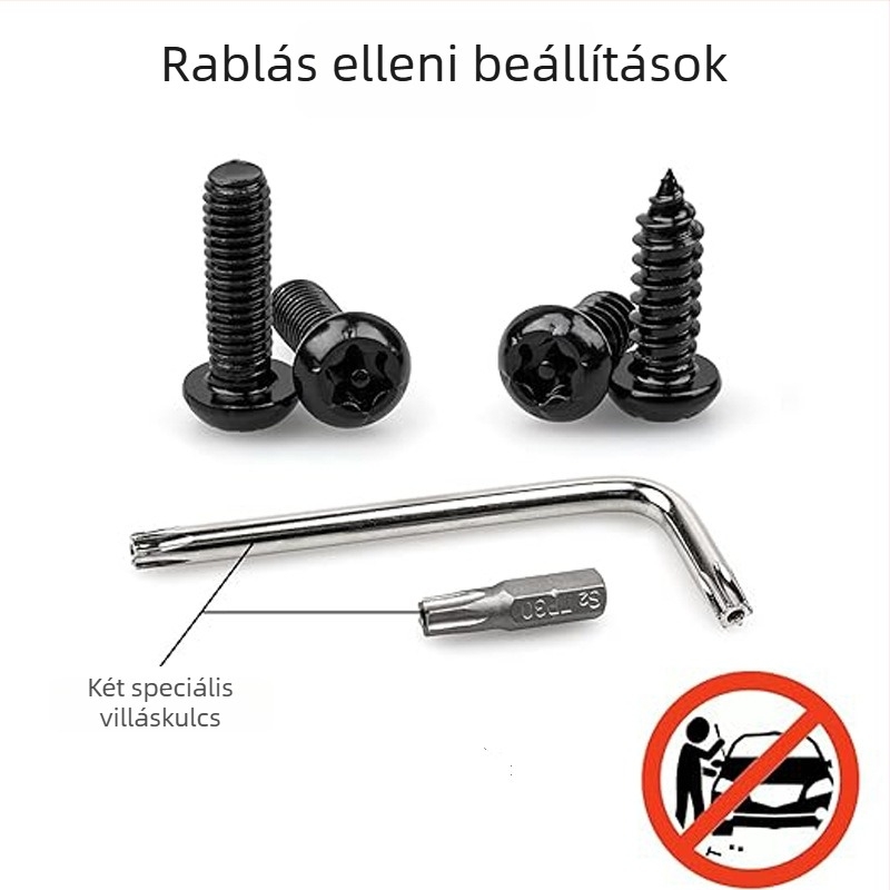 Ruby Darth US szabványú rendszámcsavar készlet, rozsdamentes acél, lopás elleni védelem, korrózióálló
