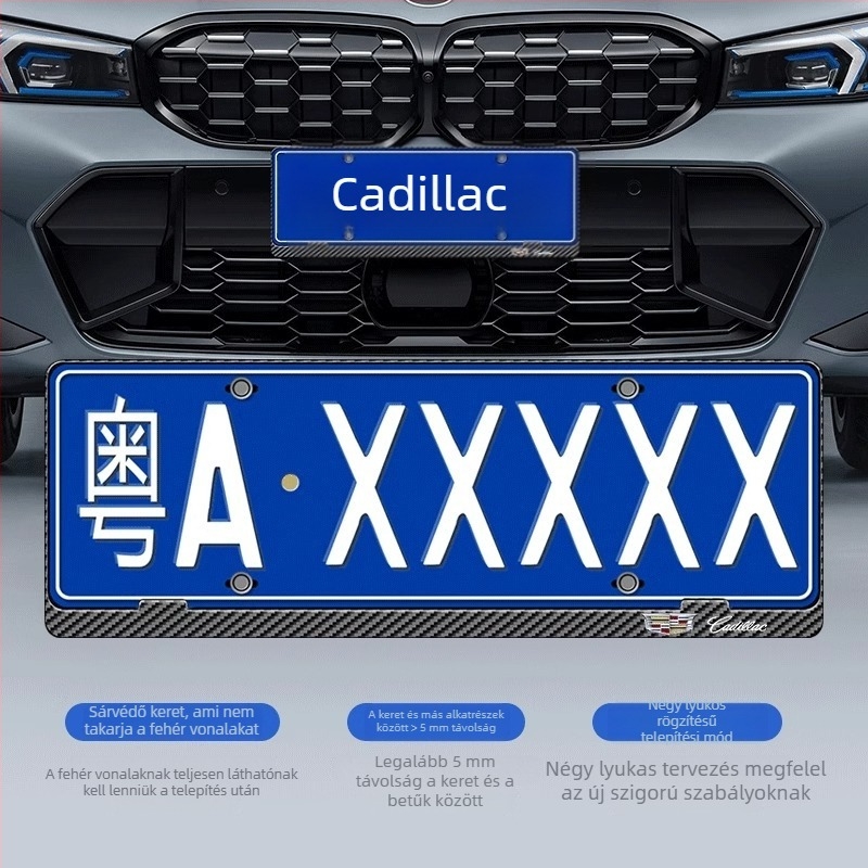 Cadillac rendszámtábla keret, alumínium ötvözet, modell 3608, alkatrész szám 26, kompatibil XT4 XT5 XT6 CT4 CT5