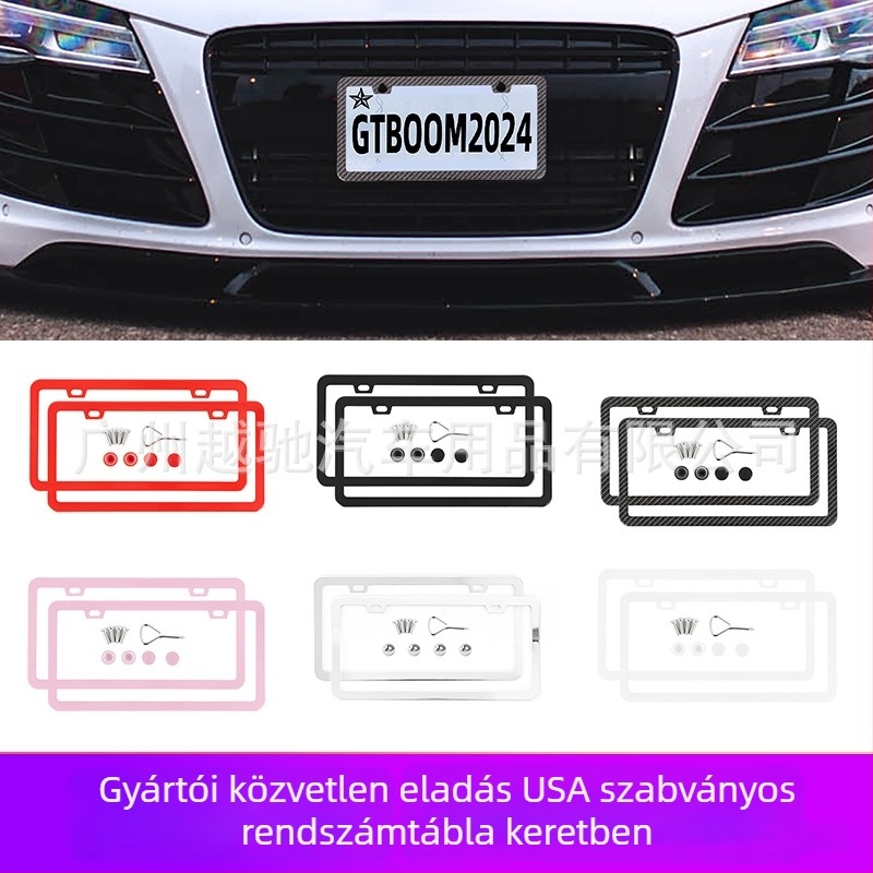 Rozsdamentes acélból készült rendszámtábla keret, amerikai szabályokhoz, autó módosítás, YC márka, Guangzhouban gyártva