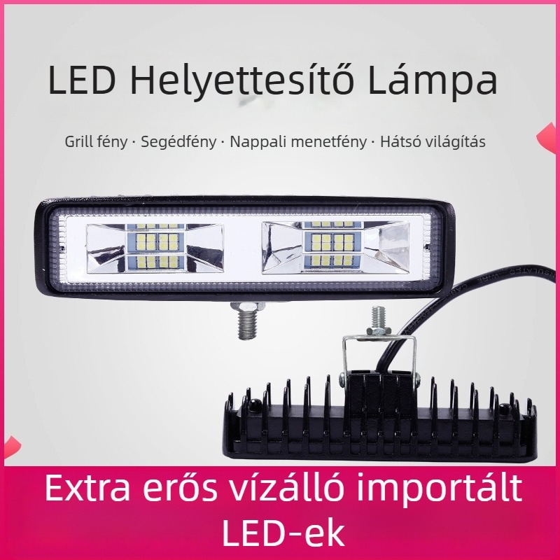 Kamion LED spotlámpa, hosszú tükrös pohár lámpa, 48W, kompatibilis a kamionokkal, összeszerelés nélküli