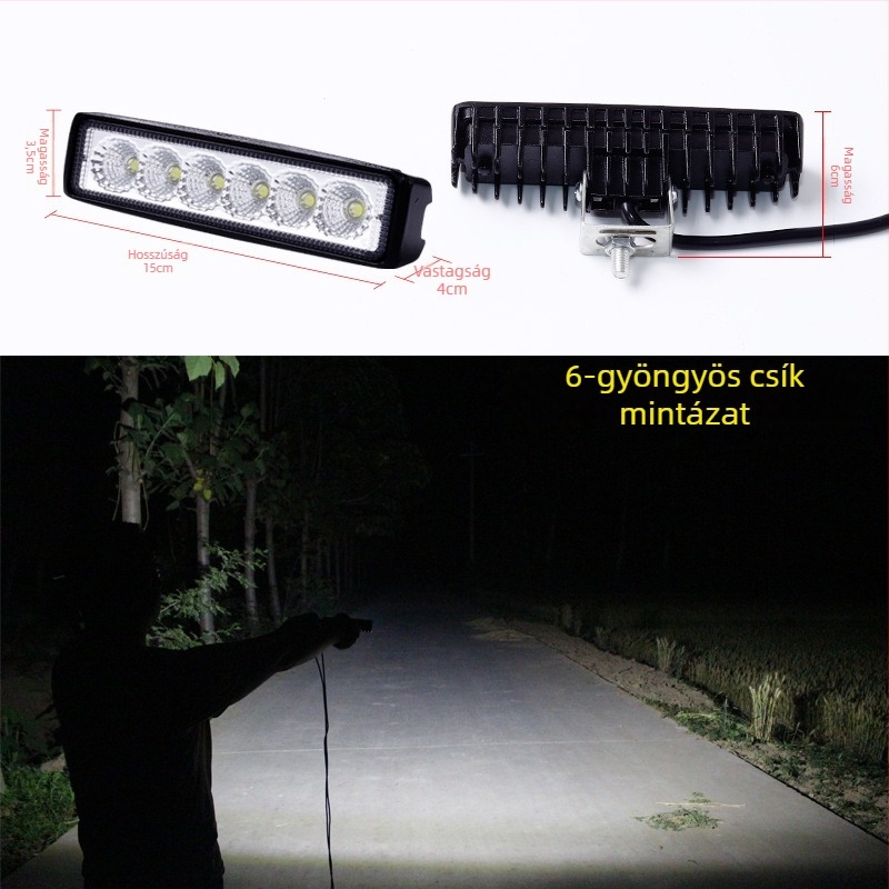 Kamion LED spotlámpa, hosszú tükrös pohár lámpa, 48W, kompatibilis a kamionokkal, összeszerelés nélküli