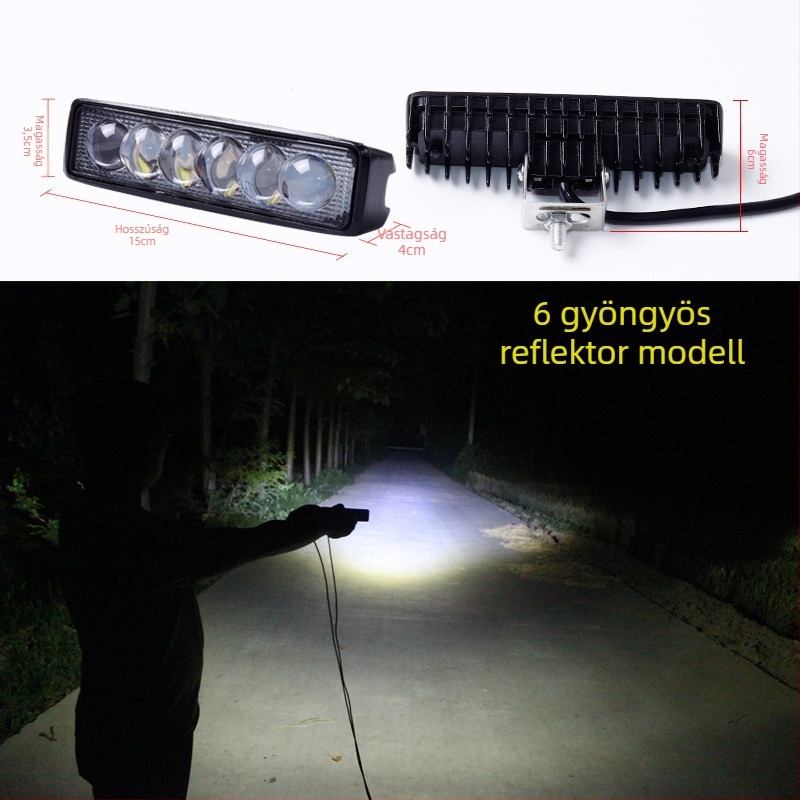 Kamion LED spotlámpa, hosszú tükrös pohár lámpa, 48W, kompatibilis a kamionokkal, összeszerelés nélküli