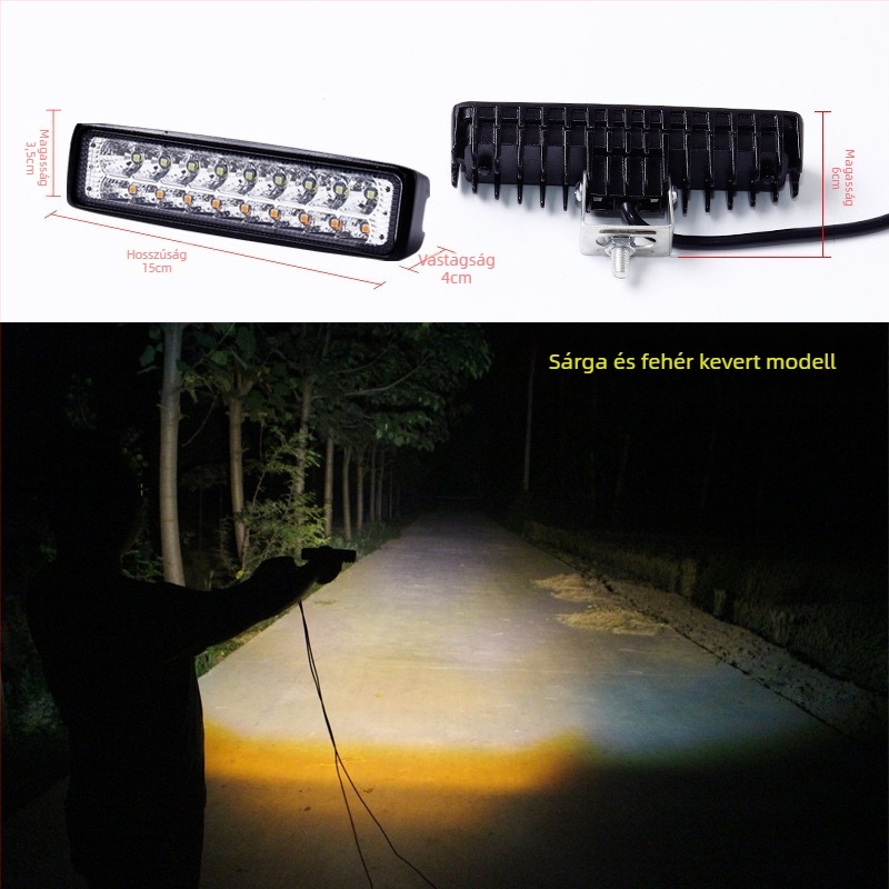 Kamion LED spotlámpa, hosszú tükrös pohár lámpa, 48W, kompatibilis a kamionokkal, összeszerelés nélküli