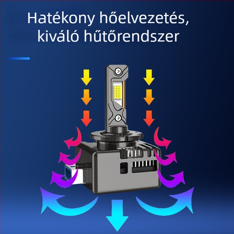 LED autó lámpák projektorral, D1S-D5S kompatibilis, 100W, 7500LM, 9-40V, IP68
