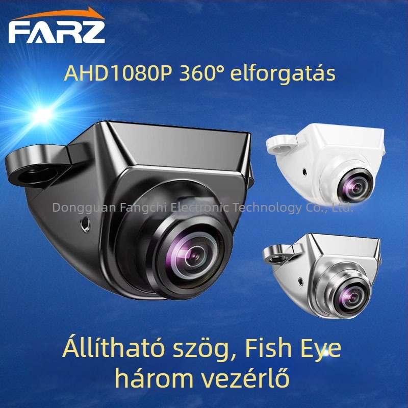 Koreai stílusú autó hátsó kamera, 360° HD széles látószög, éjjellátás, 1080p fisheye, plug-in