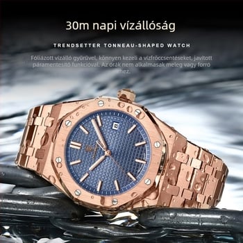 Férfi karóra • PE90 kvarc mozgás • 30 m vízállóság • Világító számlap • Naptár • Rozsdamentes acél szíj