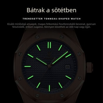 Férfi karóra • PE90 kvarc mozgás • 30 m vízállóság • Világító számlap • Naptár • Rozsdamentes acél szíj