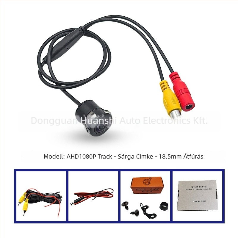 Tolató kamera nyomkövető sávvezetésével, AHD 1080p videó, 1920x1080 felbontás, 12V tápegység, 145° látószög