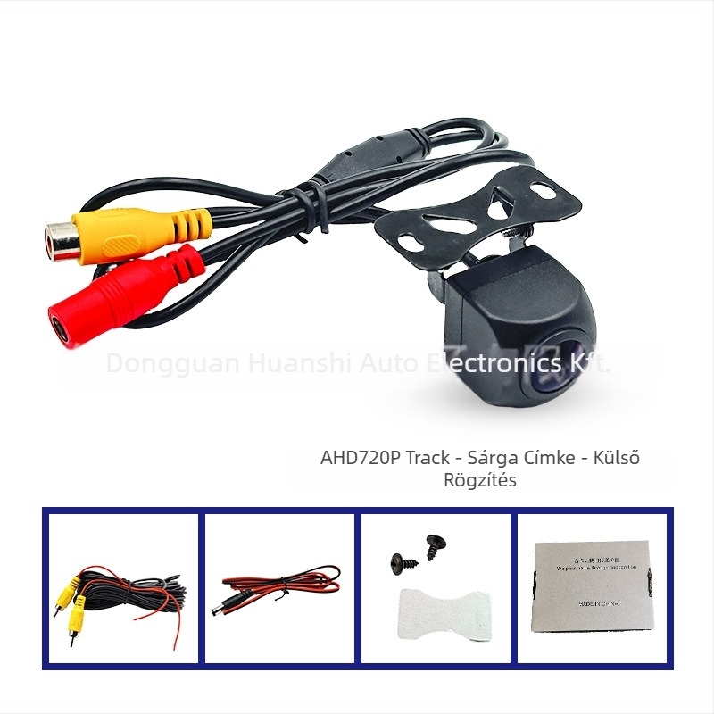 Tolató kamera nyomkövető sávvezetésével, AHD 1080p videó, 1920x1080 felbontás, 12V tápegység, 145° látószög