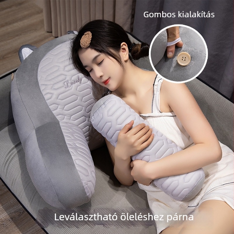 Nyak- és deréktámasz párna, puha borítással, nagy párna ágyhoz vagy kanapéra olvasáshoz, levehető és mosható