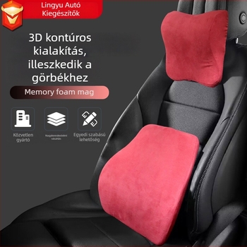 Memóriahabos autófejtámla nyakpárna, vezetői deréktámasz, minden évszakra alkalmas, univerzális