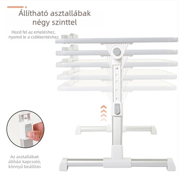 Autóhátsó üléshez összecsukható asztal — többfunkciós, könnyen hordozható; anyaga: mesterséges tábla; szerelés nélkül; univerzális kompatibilitás