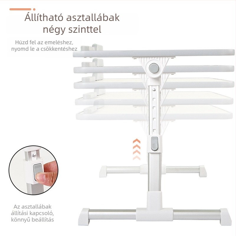 Autóhátsó üléshez összecsukható asztal — többfunkciós, könnyen hordozható; anyaga: mesterséges tábla; szerelés nélkül; univerzális kompatibilitás