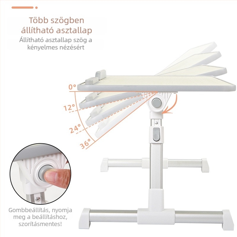 Autóhátsó üléshez összecsukható asztal — többfunkciós, könnyen hordozható; anyaga: mesterséges tábla; szerelés nélkül; univerzális kompatibilitás