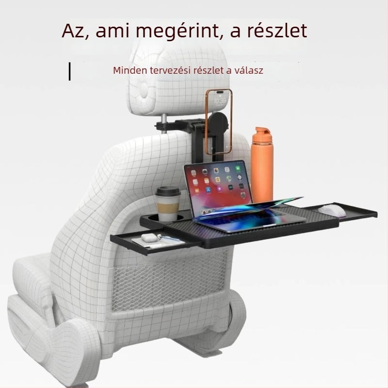 Waytogrow Autóasztal – ABS Csúszásmentes, Összecsukható forgó és multifunkcionális, Falra szerelhető, Univerzális kompatibilitás