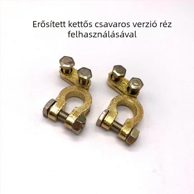 Tiszta rézből készült akkumulátor terminálcsipesz, megerősített kivitel, autóakkumulátorhoz, pólus csatlakozó