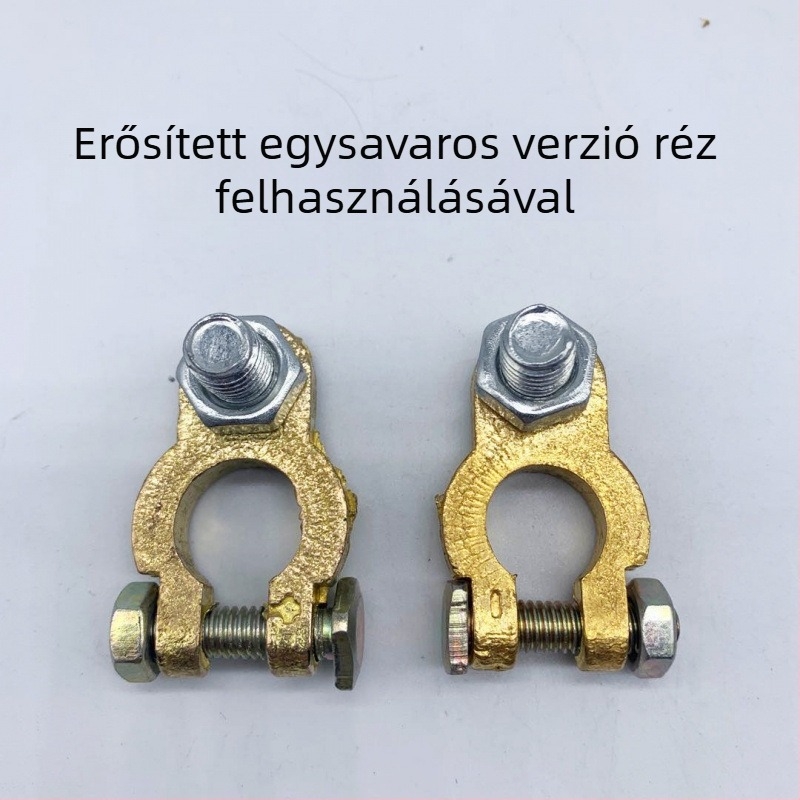 Tiszta rézből készült akkumulátor terminálcsipesz, megerősített kivitel, autóakkumulátorhoz, pólus csatlakozó