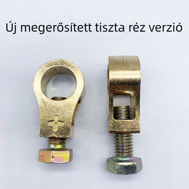Tiszta rézből készült akkumulátor terminálcsipesz, megerősített kivitel, autóakkumulátorhoz, pólus csatlakozó