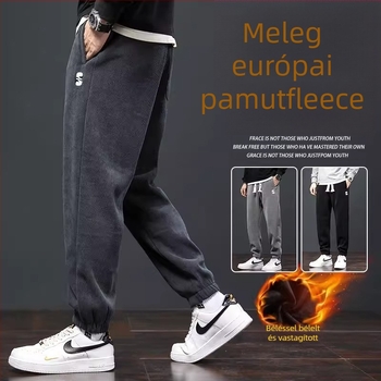 Casual sportnadrág — koreai stílus, laza szabás, középmagas derekú, corduroy, vastag anyag