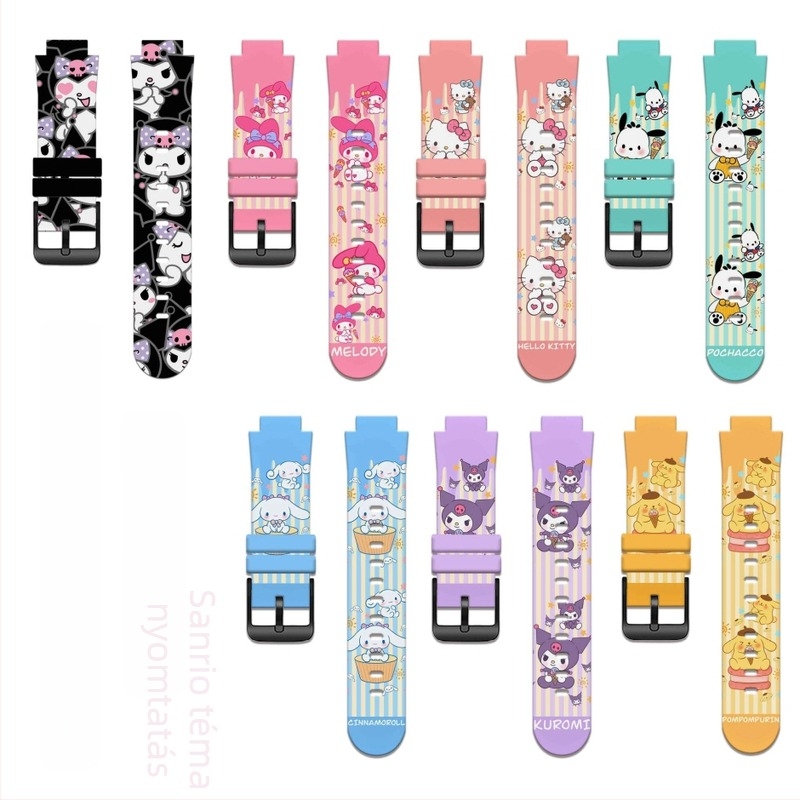 BWD TPU óraszíj Little Genius és univerzális modellekhez — Sanrio mintázat, csat, 50 készlet a csomagban