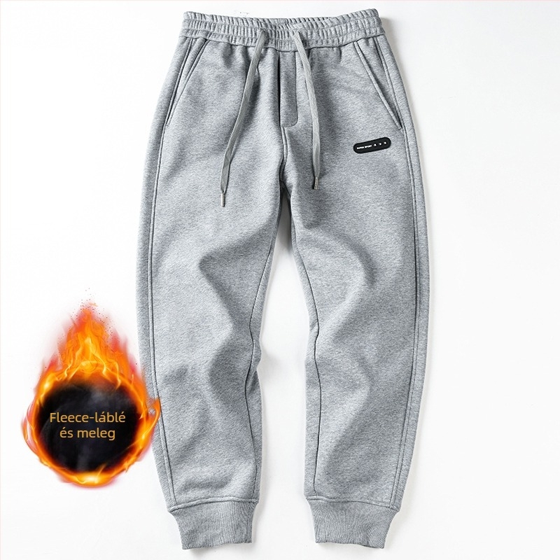 Férfi casual nadrág egyenes szabású, középmagasságú, hosszú (63,1% pamut)