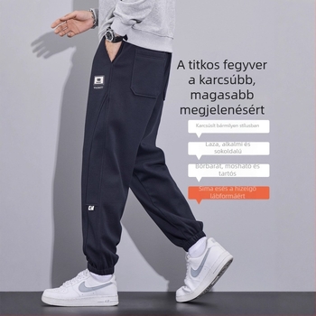 Férfi fleece-béléses cargo jogger nadrág, lazán szabott, tél 2025