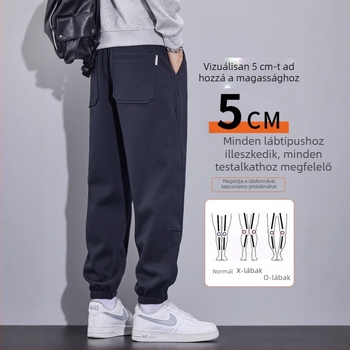 Férfi fleece-béléses cargo jogger nadrág, lazán szabott, tél 2025