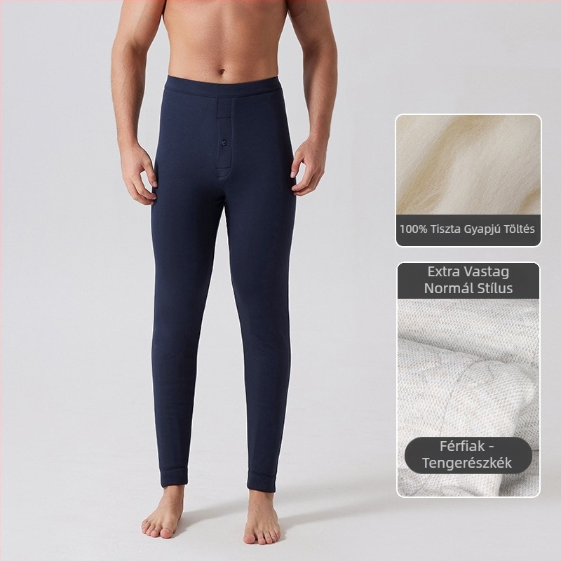 Gyapjú bélelt melegítő nadrág háromrétegű, extra vastag 301–350 g/m², fleece bélés, térd- és derékvédővel