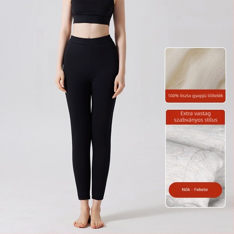 Gyapjú bélelt melegítő nadrág háromrétegű, extra vastag 301–350 g/m², fleece bélés, térd- és derékvédővel